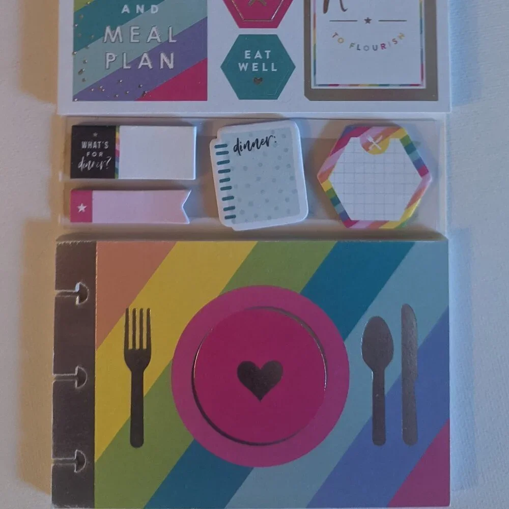 NWT 574 Happy Planner 'Meal Planning' Multi Pack Stickers Sticky Notes Food HTF